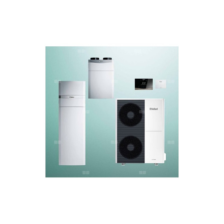 Pakiet Systemowy OZE - Pompa ciepła powietrzna powietrze-woda monoblok VAILLANT VWL 105/6A aroTHERM plus 9.2 kW 400 V + Centrala grzewcza uniTOWER VIH QW 190/6E + Moduł komunikacji internetowej VR 940f + Rekuperator recoVAIR VAR 360/4 + Regulator sensoCOM