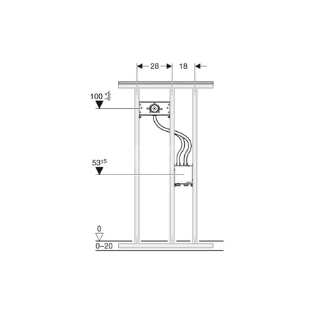 Przejściówka węża Geberit do skrzynki funkcyjnej, do baterii umywalkowych Piave i Brenta