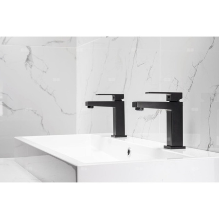 Bateria umywalkowa stojąca KFA Armatura LOGON click clack, czarny, montaż blat / otwór na baterię