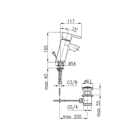 BATERIA BAZALT UMYWALKOWA STOJĄCA CHROM