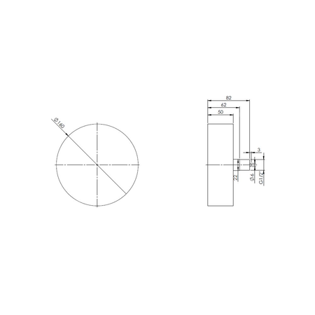 Ciśnieniomierz różnicowy AFRISO KP D411 -160/0 mbar mosiądz G1/2B aksjalne fi 160, kl. 1.6%