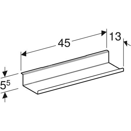 Półka ścienna Geberit: 45x5.5x13cm, Lava / Malowany proszkowo, matowy