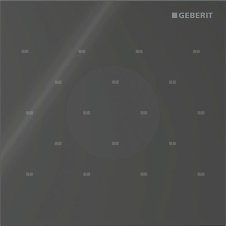 Elektroniczny zawór spłukujący Geberit do pisuaru, zasilanie 230V, Typ 40, szkło czarne, okrągły