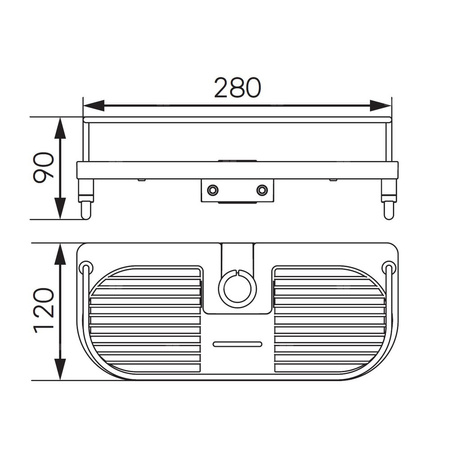 EMOTION półka do natrysku przesuwnego, biała