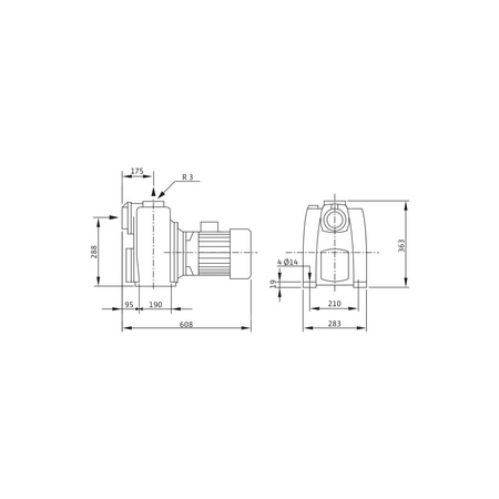 Pompa samozasysająca pozioma WILO Drain LPC Żeliwo, fi zew. wylot 80 mm, częstotliwość 50 Hz, pobór mocy silnika 5 kW (3~400, 50 Hz)