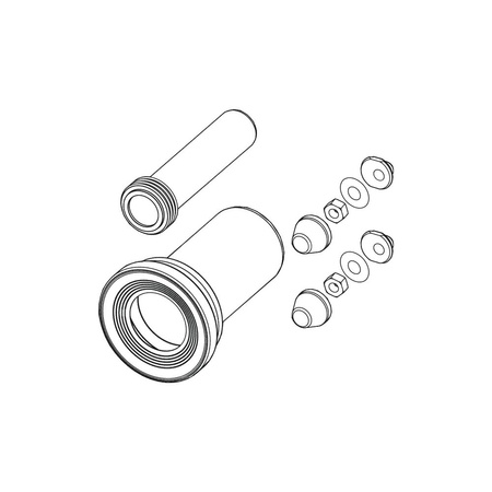 Komplet prostek przyłączeniowych do ceramiki L-200 mm z podkładkami i elementami maskującymi TECE profil