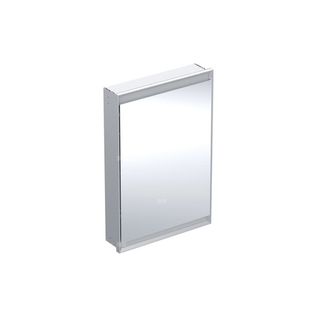 Szafka z lustrem Geberit ONE z ComfortLight i jednymi drzwiami, montaż podtynkowy, wysokość 90 cm: B=60cm, Aluminium anodyzowane, Drzwi=Zawias po prawej