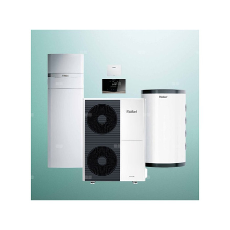 Pakiet Systemowy OZE - Pompa ciepła powietrze-woda split VAILLANT VWL 125/5AS aroTHERM 11.9 kW 400 V + Centrala grzewcza uniTOWER VWL 128/5IS + Zasobnik buforowy VPS R 100/1M + Regulator sensoCOMFORT VRC 720