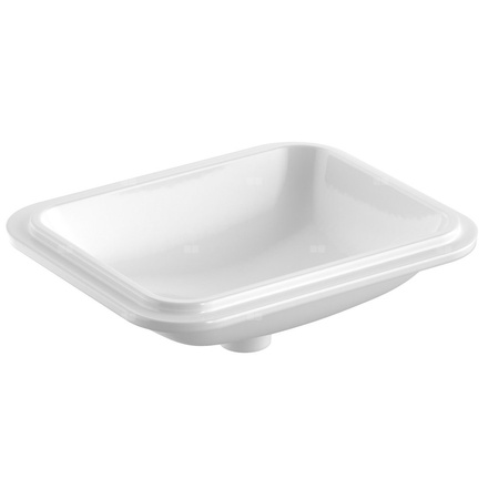 Umywalka GEBERIT Variform prostokątna, biała / KeraTect, 530mm, bez otworu na baterię, bez odpływu przelewowego, bez półki