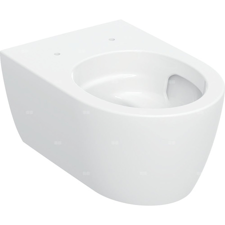 Wisząca miska WC Geberit iCon, lejowa, ukryte mocowania, TurboFlush: T=53cm, Biały / KeraTect