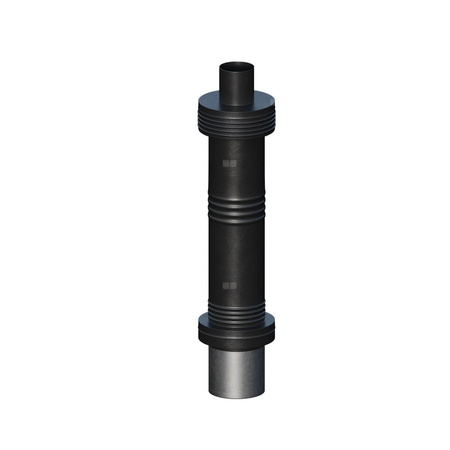 Wyjście pionowe koncentryczne stalowe czarne DN80/125mm