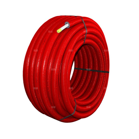Rura wielowarstwowa QIK PE-RT II/AL/PE-RT II 20x2 kręgi 50m w izolacji 9mm kolor czerwony