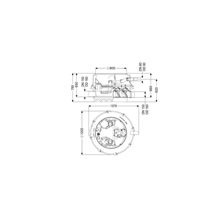 MODUŁ TECHNICZNY MONO ECOLIFT XL POMPA 400V SPF3000-S3 z automatyczną klapą zwrotną do ścieków czarnych do zabudowy w ziemi lub płycie betonowej