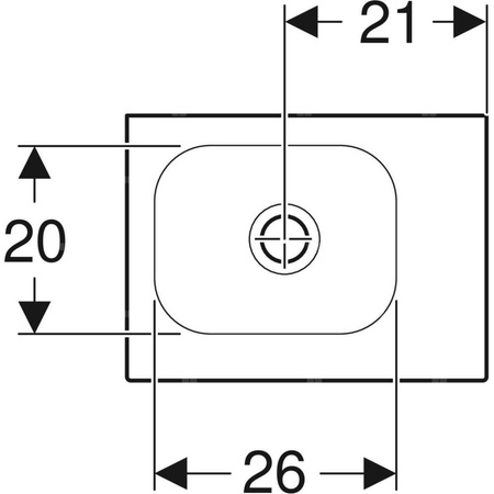 Umywalka GEBERIT iCon Light prostokątna, biała, 380mm, bez otworu na baterię, bez odpływu przelewowego, półka z prawej