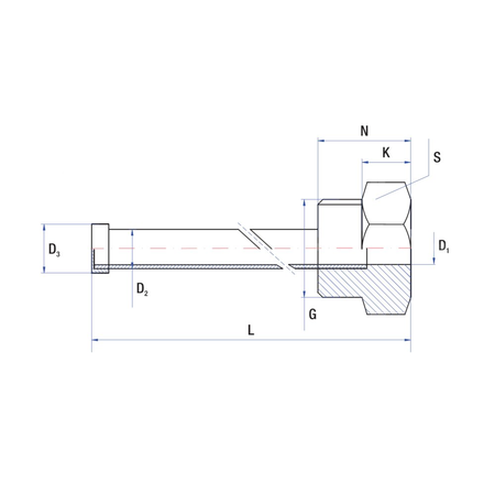 Tuleja zanurzeniowa RUMET lutowana Mosiądz 3/4'' 8 mm L=150