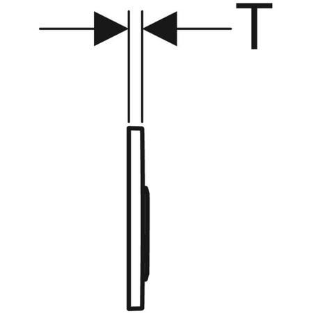 Przycisk uruchamiający Geberit Omega20, przedni/górny, chrom bł.-chrom mat-chrom bł., prostokątny
