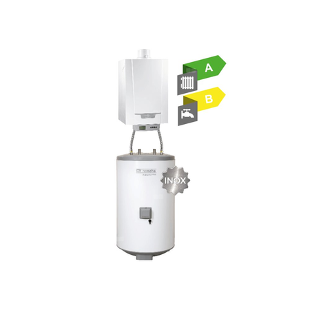 Pakiet - Kocioł gazowy jednofunkcyjny DE DIETRICH MCR3 evo 15T kondensacyjny wiszący 6.1 - 15.8 kW + Zasobnik c.w.uAQUAvie125