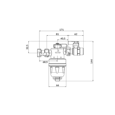 Separator AFRISO ADS 110, do C.O., 3 bar / 90'C, 3/4'' (GW), z wkładem magnesowymInstalacje i źródła ciepła