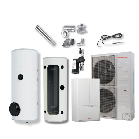 Pakiet - Pompa ciepła powietrze-woda split IMMERGAS MAGIS COMBO 16 V2 T 13.8 kW 400 V + Zasobnik c.w.u. OKC 300 NTR/HP + Zasobnik buforowy NAD 250 V1