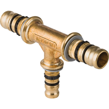 Trójnik GEBERIT Mepla 90' mosiądz 20 mm x 20 mm x 16 mm (końcówka wciskowa)