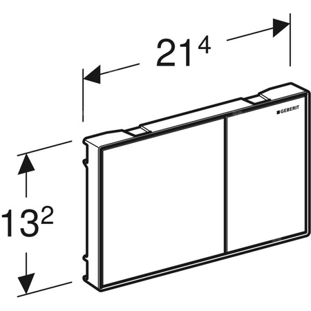 Przycisk uruchamiający Geberit Sigma60, przedni, szkło białe, prostokątny