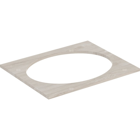 Blat pod umywalkę Geberit Selnova Square wpuszczaną w blat: B=59.1cm, Orzech włoski hickory jasny / Melamina, struktura drewna