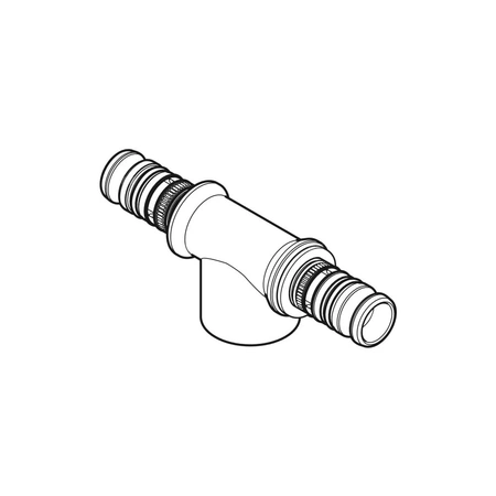 Trójnik GEBERIT Mepla 90' brąz 63 mm x 1/2'' x 63 mm (końcówka wciskowa x GW x końcówka wciskowa)