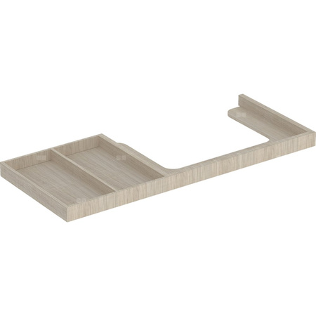Nasadzany blat pod umywalkę Geberit Citterio z powierzchnią odkładczą: B=118cm, Dąb beżowy