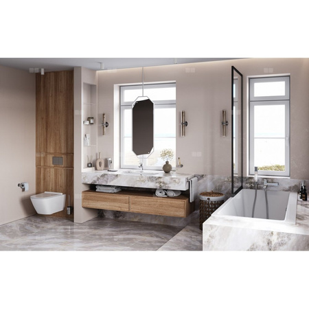 ZICCO bateria wannowa, z zestawem natryskowym, składana wylewka, chrom