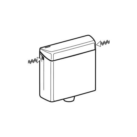 Dźwignia Geberit do systemu spłukiwania WC z pneumatycznym uruchamianiem spłukiwania, spłukiwanie dwudzielne