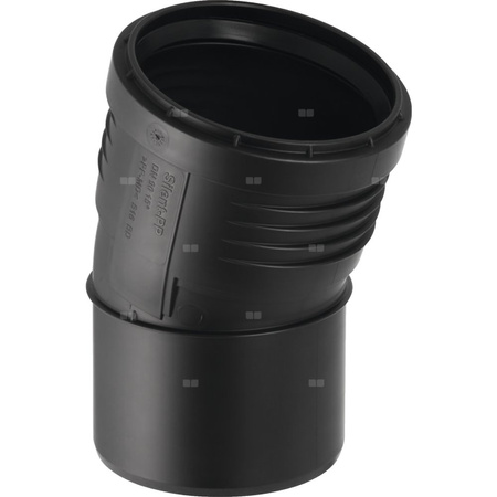 Kolano 15' GEBERIT Silent-PP, PP / PP, 110 mm, DN 100 x 110 mm x DN 100 (końcówka wciskowa x mufa wciskowa), (głębokość: 14 mm) z uszczelką