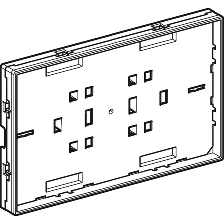 Płytka nośna Geberit z ramką, do płyty przykrywającej Omega, zlicowana z powierzchnią ściany: Chrom błyszczący