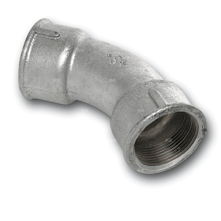 Łuk 45' SANHA 41#, żeliwo (cynk/nikiel) (ocynk), 2'' (GW)