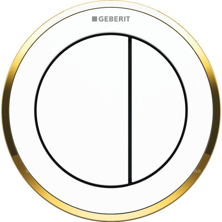 Pneumatyczny przycisk uruchamiający WC Geberit Typ 10, ręczny, podtynkowy, dwudzielny, biały-złocony