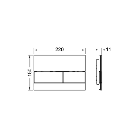 Przycisk spłukujący do stelaża (Mechaniczny) TECE square szkło, kolor czarny