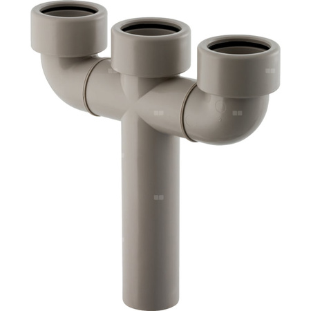 Trójnik Geberit 90' podwójny: d=40mm, Szary granit