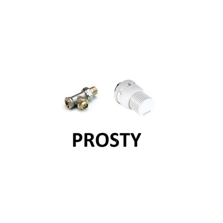 Zestaw przyłączeniowy grzejnikowy dwururowy COMAP 1/2'' x 1/2'', zawór prosty przystosowany termostatycznie