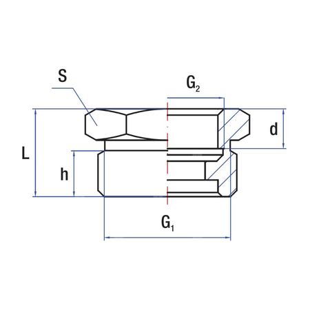 Przedłużka redukcja RUMET mosiądz 1 1/4'' x 1'' (GZ x GW), 21 mm