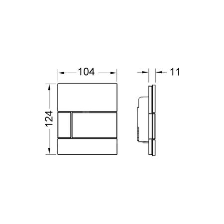 Przycisk spłukujący do stelaża do pisuaru (Mechaniczny) TECE square szkło, kolor czarny / chrom połysk