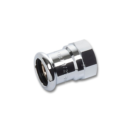 Mufa SANHA Press, Cu (chromowanie), 22 mm x 3/4'' (zw x GW)
