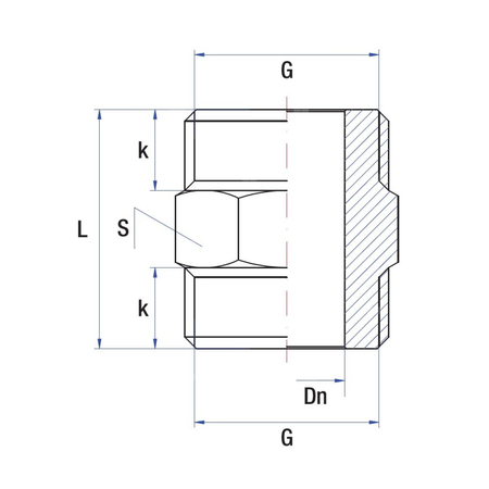 Nypel RUMET mosiądz 3/8'' x 3/8'' (GZ), z uszczelką