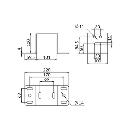 Łącznik kapeluszowy LK profilu KJ OGCLKKJ