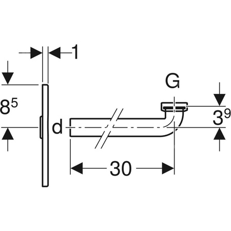 Zestaw wykończeniowy syfonu podtynkowego GEBERIT Duofix stal