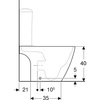 Stojąca miska WC Geberit iCon Square do spłuczki nasadzanej, ceramiczna muszla toaletowa, kryte mocowania, Rimfree
