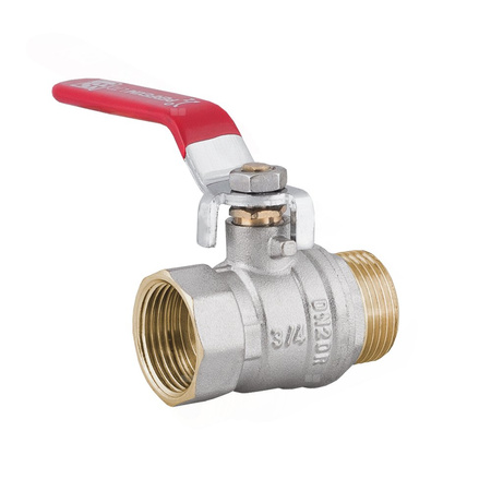 Zawór kulowy PERFEXIM 1040 mosiądz niklowany, PN16 1'' GW x GZ, uchwyt: dźwignia