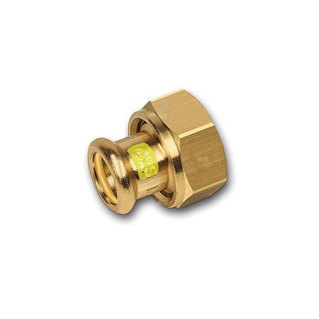Półśrubunek SANHA Press Gas dwuczęściowy, Cu, 22 mm x 1'' (zw x nz)