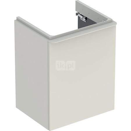 Geberit Smyle Square Szafka pod umywalke kompaktową, B49.2cm, H61.7cm, T40.6cm, z jednymi drzwiami, z zawiasem po lewej stronie, sand grey