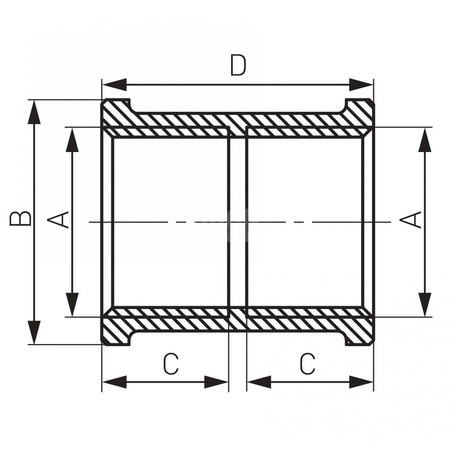 Mufa FERRO, mosiądz (chrom), 1/2'' (GW)
