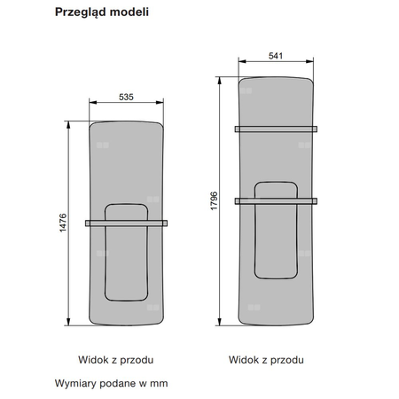 Grzejnik płytowy ZEHNDER Folio Hybrid wym. 1476 x 535 mm, kolor czarny RAL9005, moc 514 W