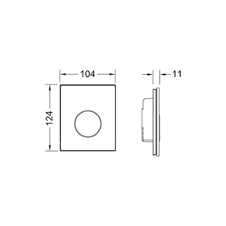 Przycisk spłukujący do stelaża do pisuaru (Mechaniczny) TECE loop szkło, kolor biały / stal nierdzewna szczotkowana "anti-fingerprint"
